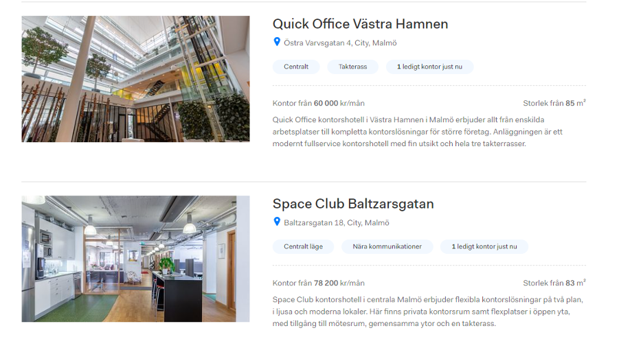 hyresgaranti kontor priser malmö